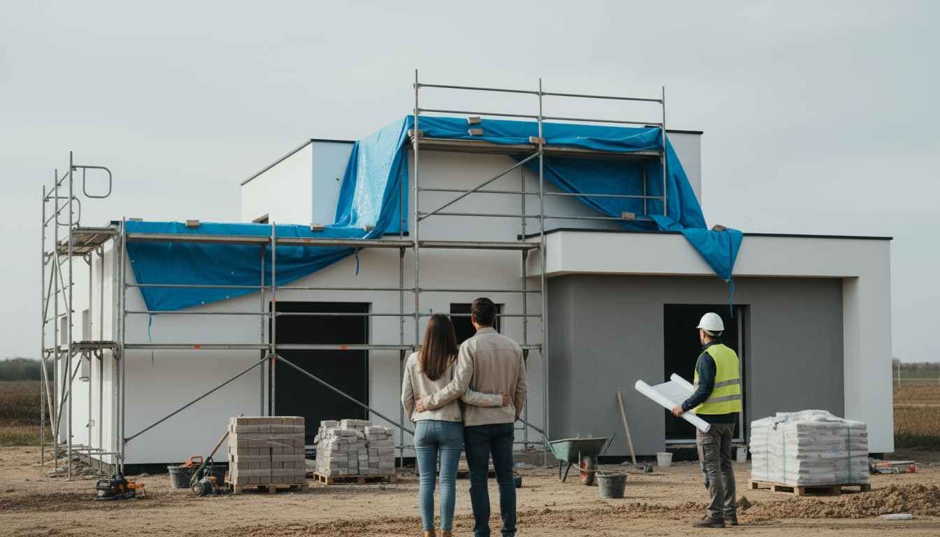 couple regardant leur projet de constrcution maison